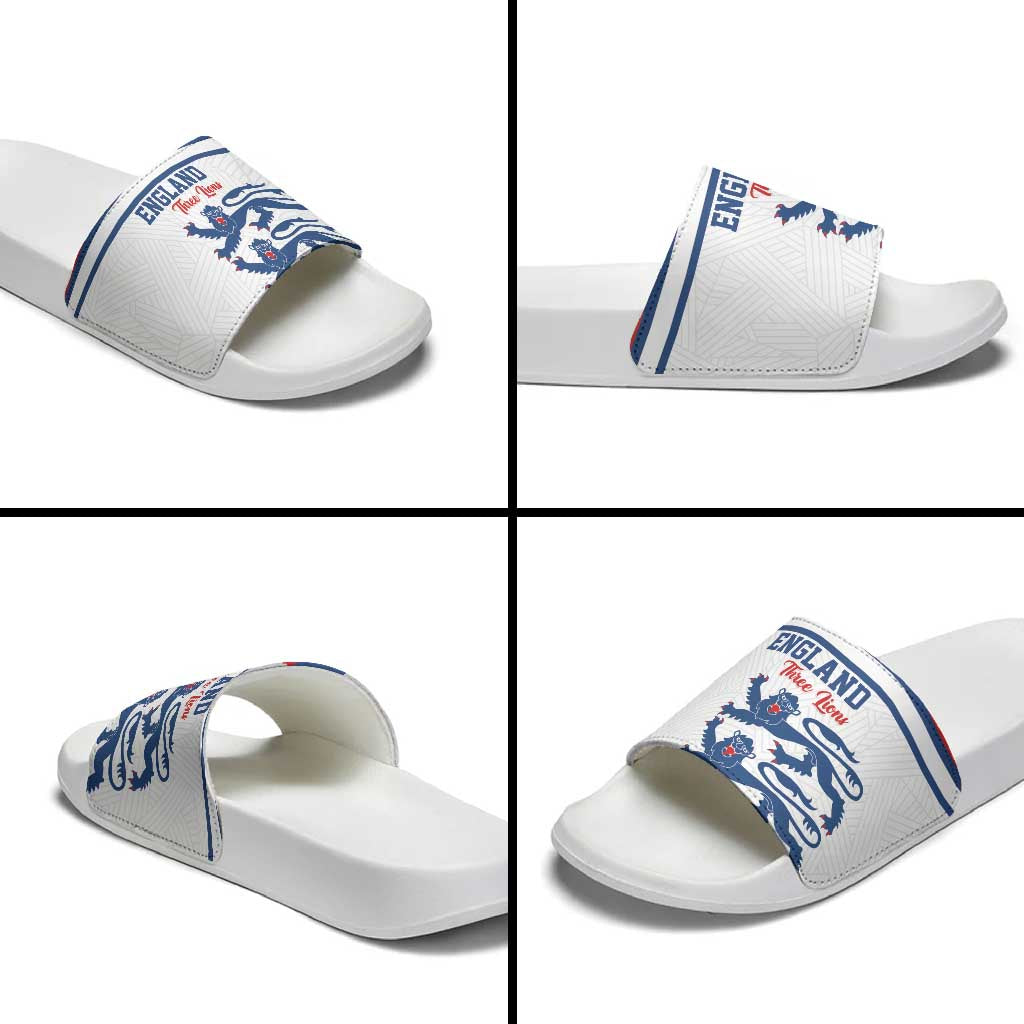 England Three Lions Slide Sandals Vintage Stripe Football Fan