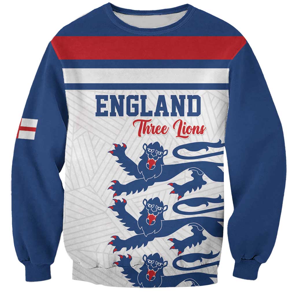 Custom England Three Lions Sweatshirt Vintage Stripe Football Fan