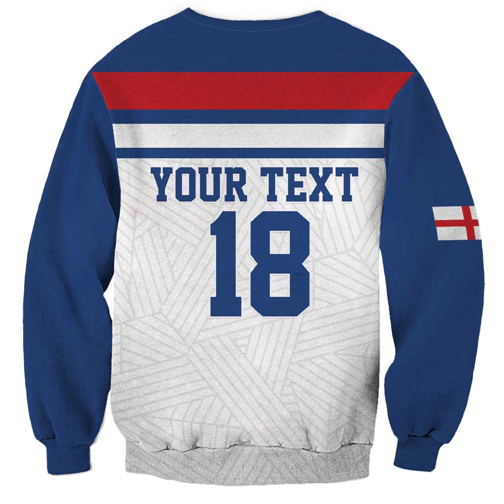 Custom England Three Lions Sweatshirt Vintage Stripe Football Fan