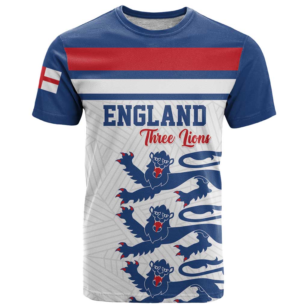 Custom England Three Lions T Shirt Vintage Stripe Football Fan