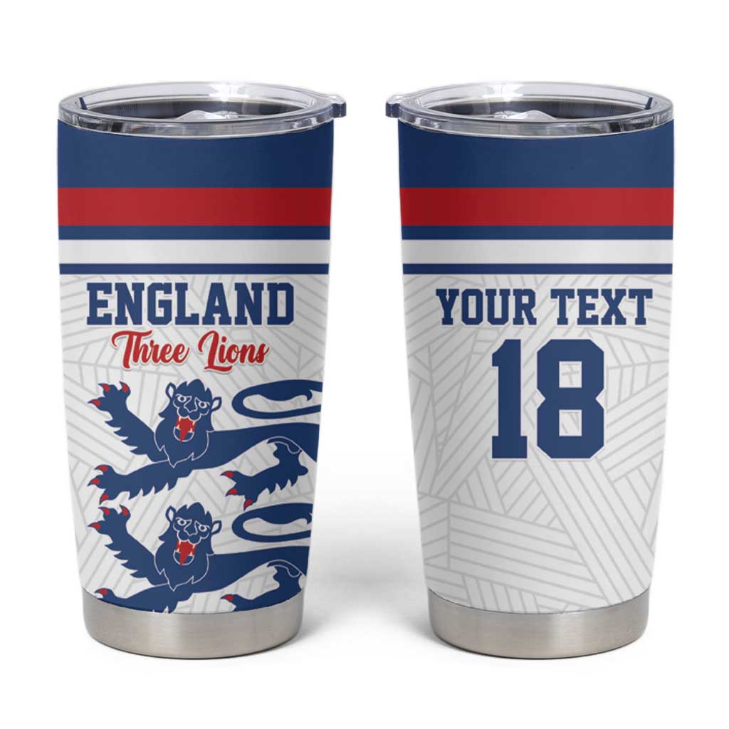 Custom England Three Lions Tumbler Cup Vintage Stripe Football Fan
