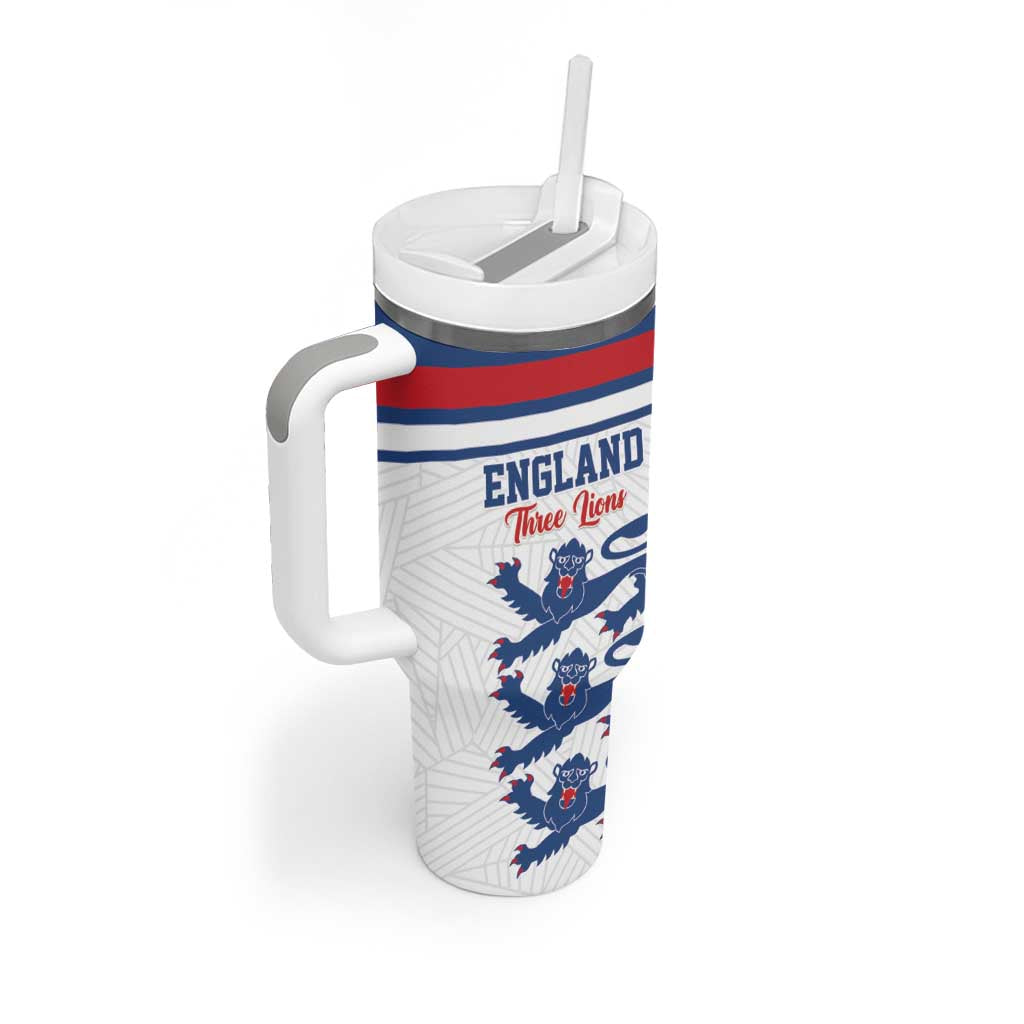 Custom England Three Lions Tumbler With Handle Vintage Stripe Football Fan