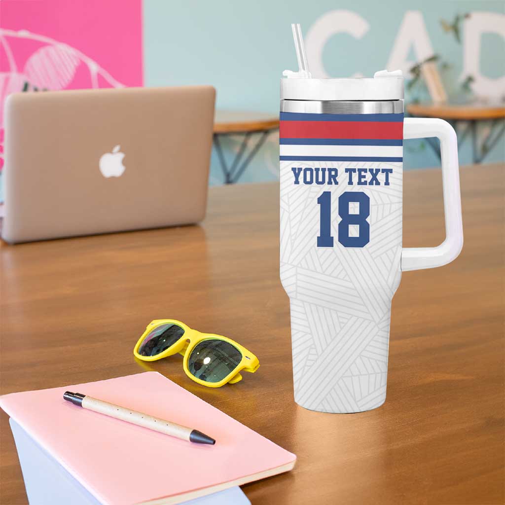 Custom England Three Lions Tumbler With Handle Vintage Stripe Football Fan