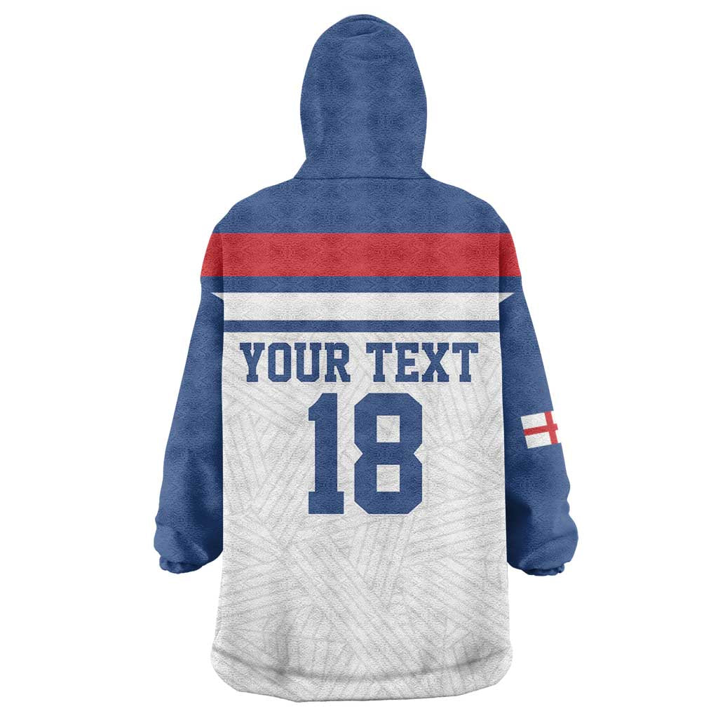 Custom England Three Lions Wearable Blanket Hoodie Vintage Stripe Football Fan