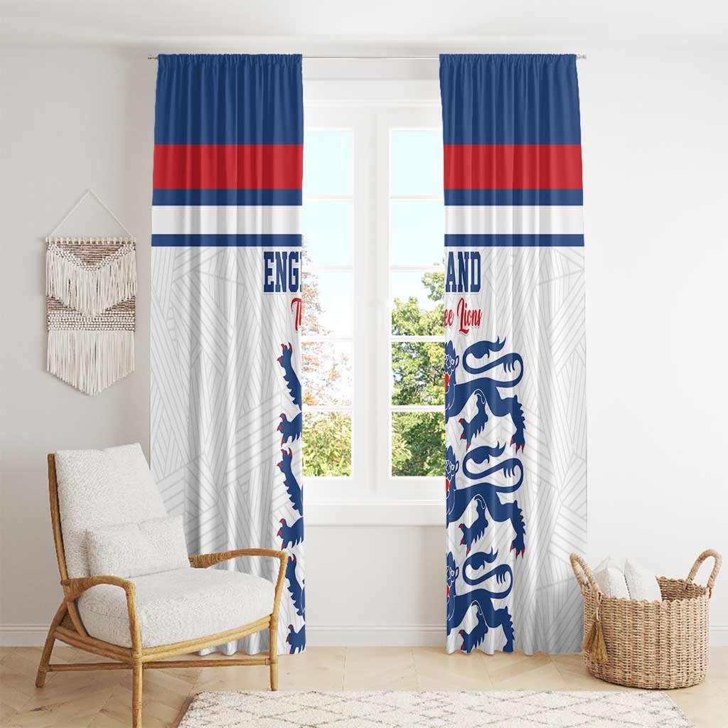 England Three Lions Window Curtain Vintage Stripe Football Fan