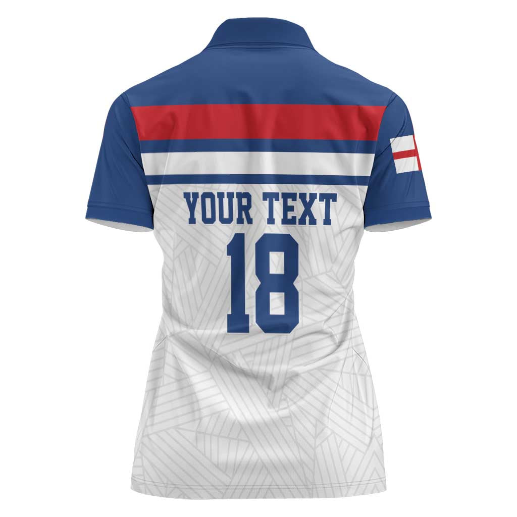 Custom England Three Lions Women Polo Shirt Vintage Stripe Football Fan