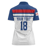 Custom England Three Lions Women Polo Shirt Vintage Stripe Football Fan