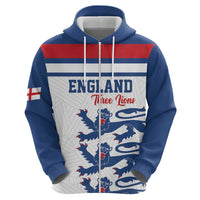 Custom England Three Lions Zip Hoodie Vintage Stripe Football Fan
