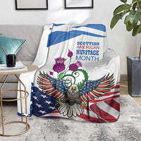 Scottish American Heritage Month Blanket Thistle And American Eagle