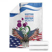 Scottish American Heritage Month Blanket Thistle And American Eagle