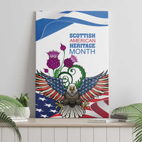 Scottish American Heritage Month Canvas Wall Art Thistle And American Eagle