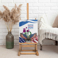 Scottish American Heritage Month Canvas Wall Art Thistle And American Eagle