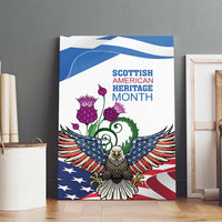 Scottish American Heritage Month Canvas Wall Art Thistle And American Eagle