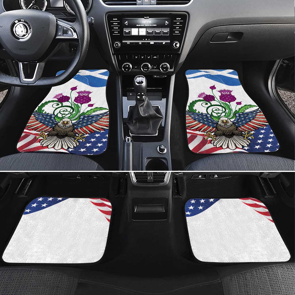 Scottish American Heritage Month Car Mats Thistle And American Eagle