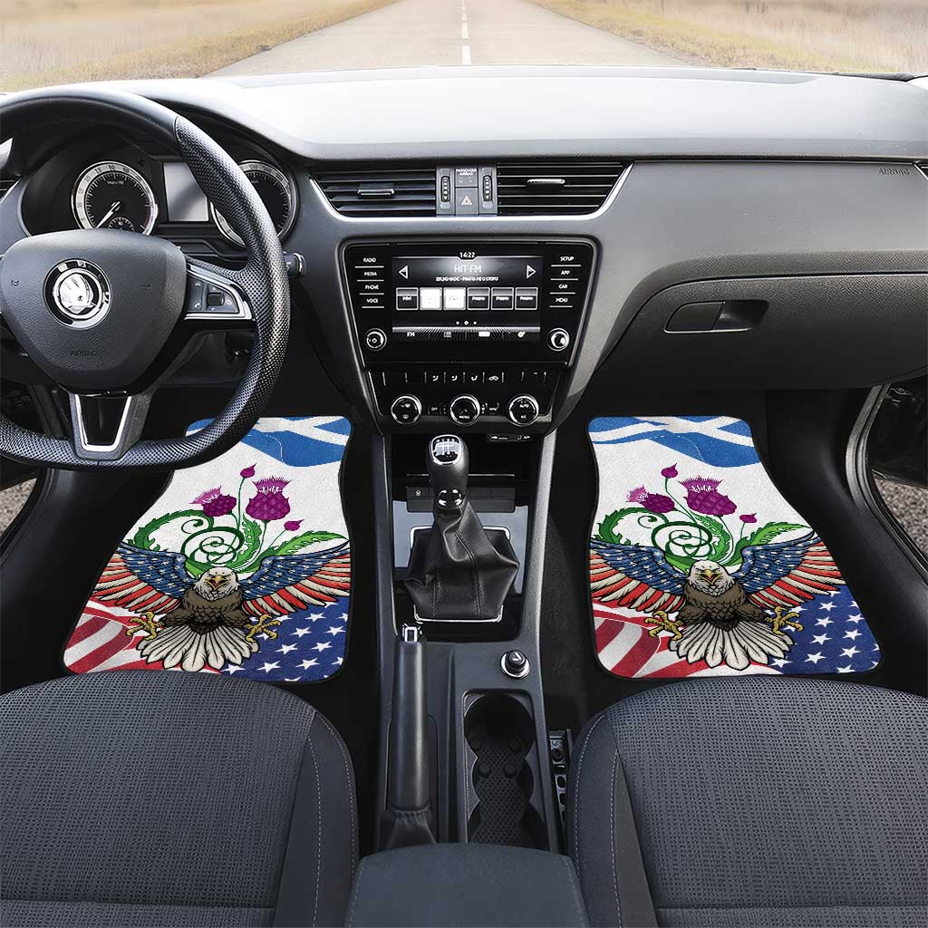 Scottish American Heritage Month Car Mats Thistle And American Eagle
