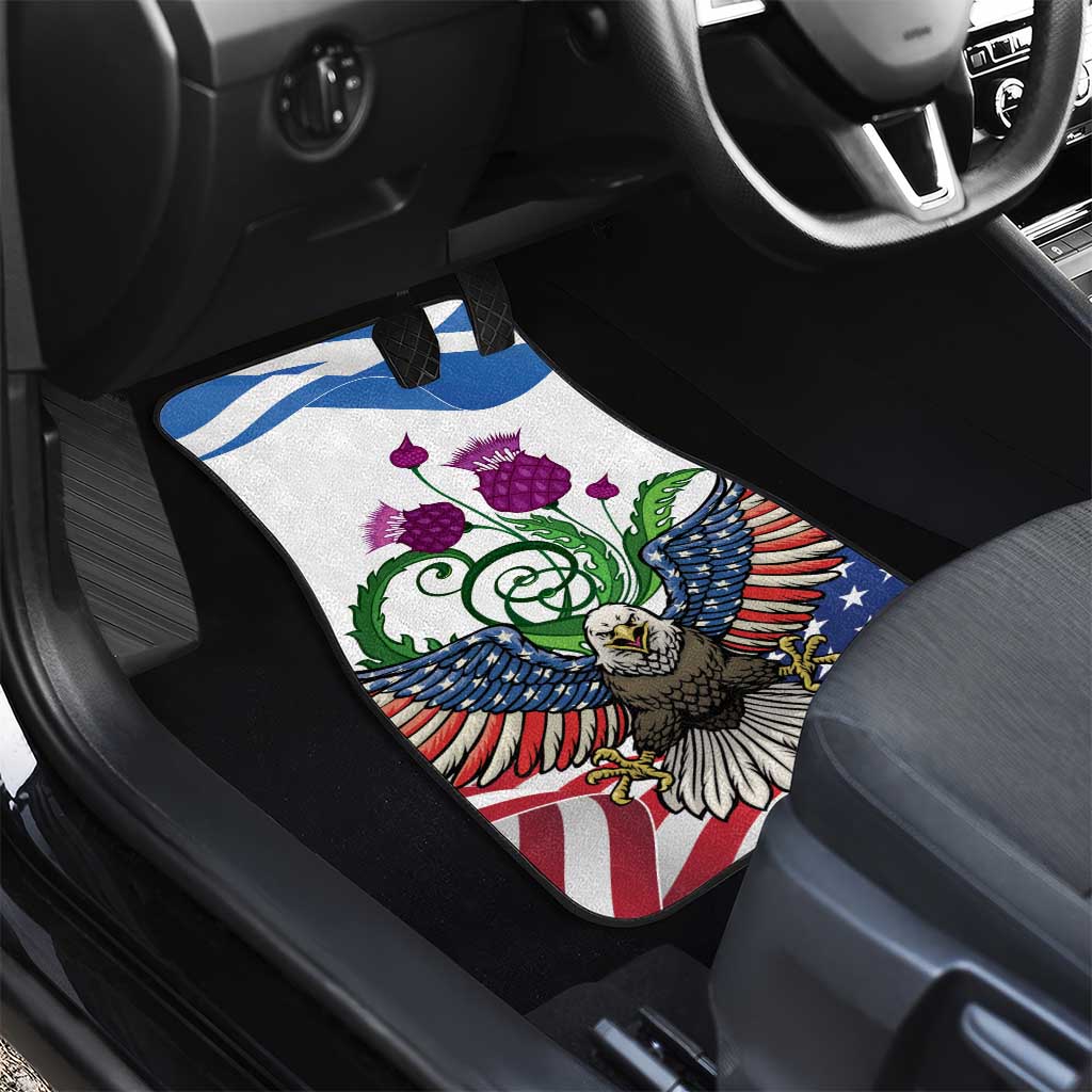 Scottish American Heritage Month Car Mats Thistle And American Eagle