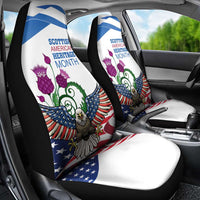 Scottish American Heritage Month Car Seat Cover Thistle And American Eagle