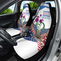 Scottish American Heritage Month Car Seat Cover Thistle And American Eagle