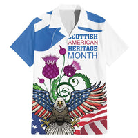 Scottish American Heritage Month Family Matching Mermaid Dress and Hawaiian Shirt Thistle And American Eagle