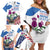 Scottish American Heritage Month Family Matching Off Shoulder Short Dress and Hawaiian Shirt Thistle And American Eagle