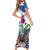 Scottish American Heritage Month Family Matching Short Sleeve Bodycon Dress and Hawaiian Shirt Thistle And American Eagle