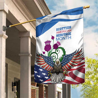 Scottish American Heritage Month Garden Flag Thistle And American Eagle
