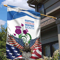 Scottish American Heritage Month Garden Flag Thistle And American Eagle