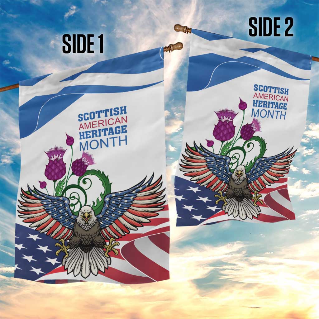 Scottish American Heritage Month Garden Flag Thistle And American Eagle