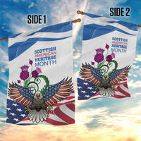 Scottish American Heritage Month Garden Flag Thistle And American Eagle