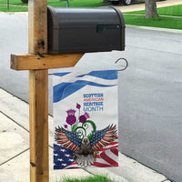 Scottish American Heritage Month Garden Flag Thistle And American Eagle