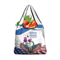 Scottish American Heritage Month Grocery Bag Thistle And American Eagle