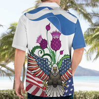 Scottish American Heritage Month Hawaiian Shirt Thistle And American Eagle