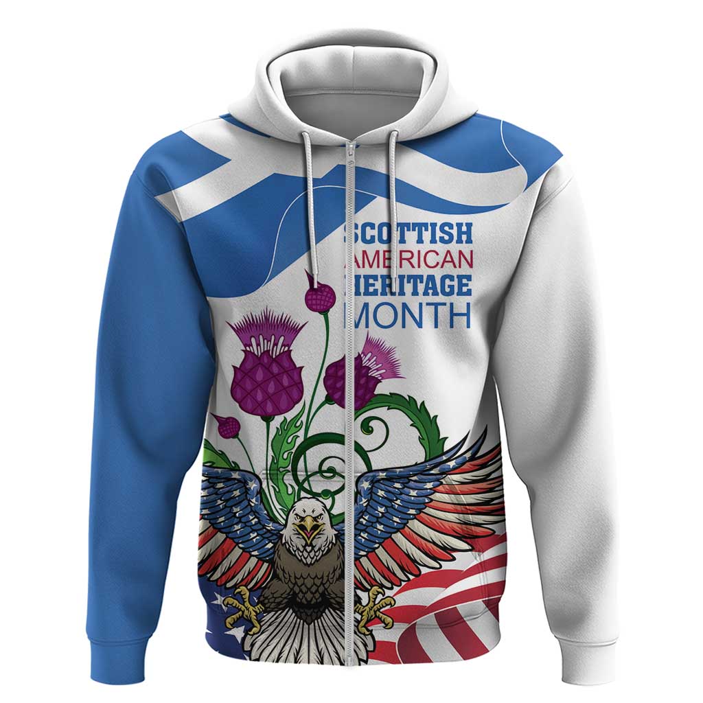 Scottish American Heritage Month Hoodie Thistle And American Eagle