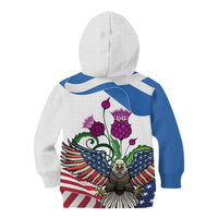 Scottish American Heritage Month Kid Hoodie Thistle And American Eagle