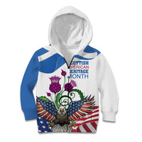 Scottish American Heritage Month Kid Hoodie Thistle And American Eagle