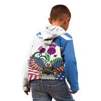 Scottish American Heritage Month Kid Hoodie Thistle And American Eagle