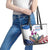 Scottish American Heritage Month Leather Tote Bag Thistle And American Eagle