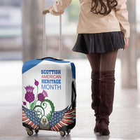 Scottish American Heritage Month Luggage Cover Thistle And American Eagle