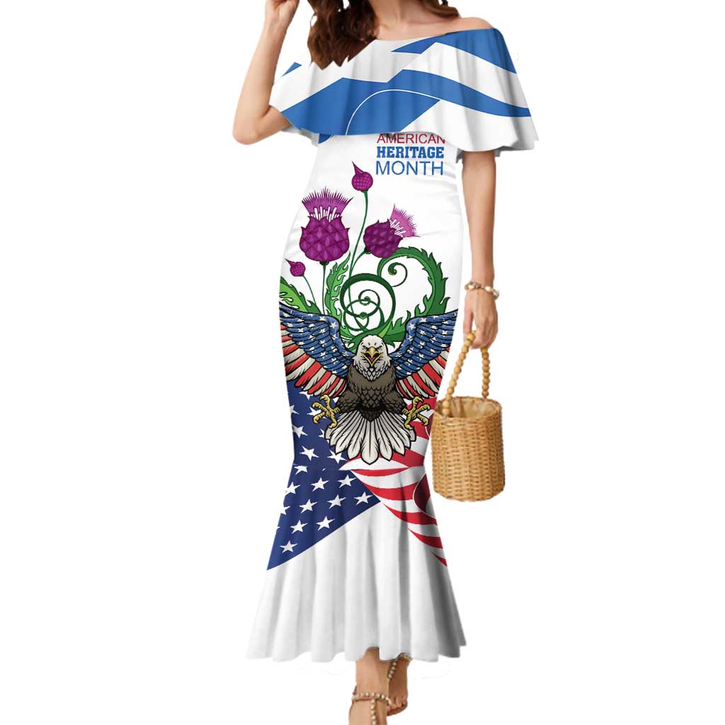Scottish American Heritage Month Mermaid Dress Thistle And American Eagle
