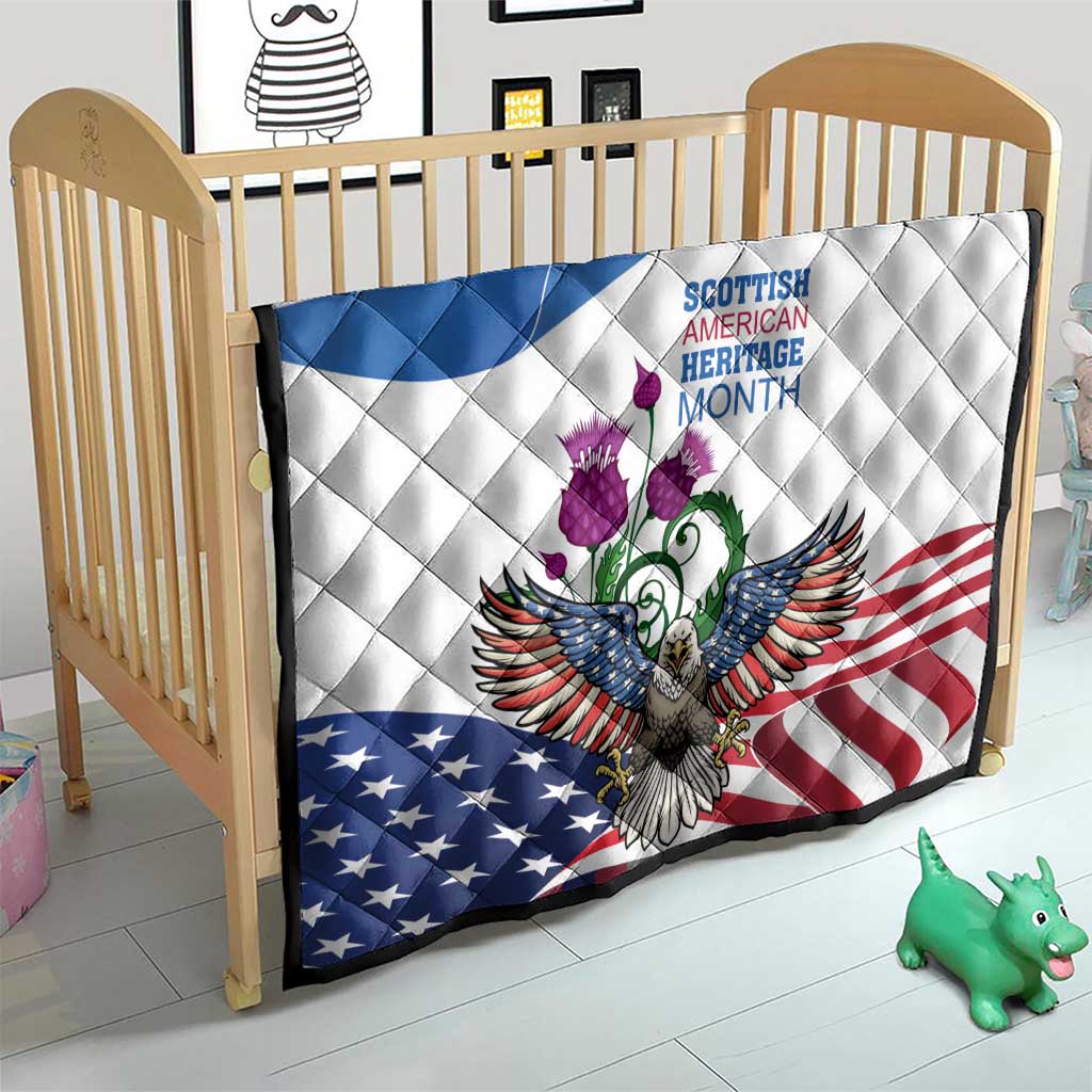 Scottish American Heritage Month Quilt Thistle And American Eagle