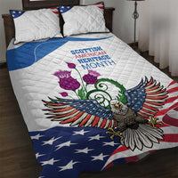 Scottish American Heritage Month Quilt Bed Set Thistle And American Eagle