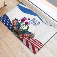 Scottish American Heritage Month Rubber Doormat Thistle And American Eagle