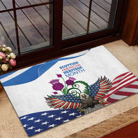 Scottish American Heritage Month Rubber Doormat Thistle And American Eagle