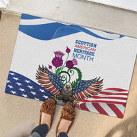 Scottish American Heritage Month Rubber Doormat Thistle And American Eagle