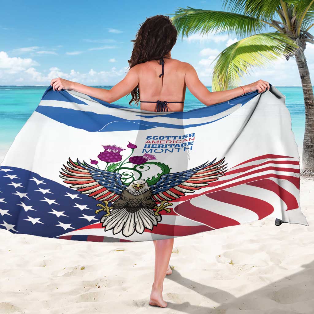 Scottish American Heritage Month Sarong Thistle And American Eagle