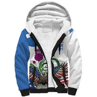 Scottish American Heritage Month Sherpa Hoodie Thistle And American Eagle