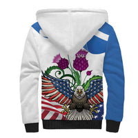 Scottish American Heritage Month Sherpa Hoodie Thistle And American Eagle