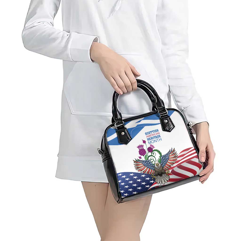 Scottish American Heritage Month Shoulder Handbag Thistle And American Eagle