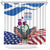 Scottish American Heritage Month Shower Curtain Thistle And American Eagle