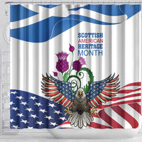 Scottish American Heritage Month Shower Curtain Thistle And American Eagle